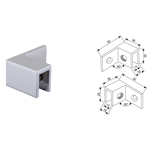 Shower Glass Panel Support Brackets