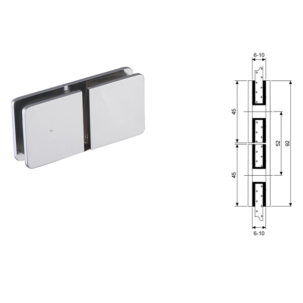 Glass To Glass 180 Degree Bracket