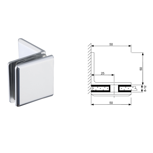 Beveled Shower Screen Mounting Brackets