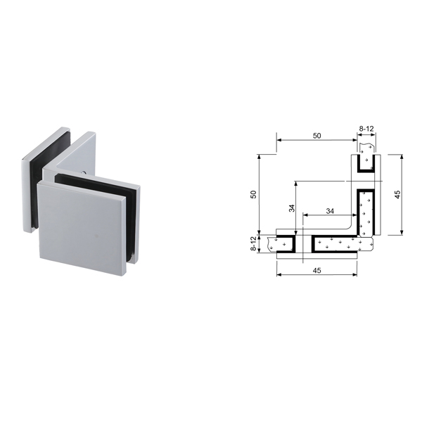 90 Glass to Glass Shower Screen Fixed Bracket