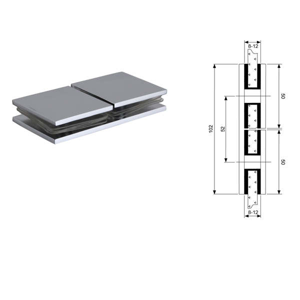 Square Glass To Glass Clamp