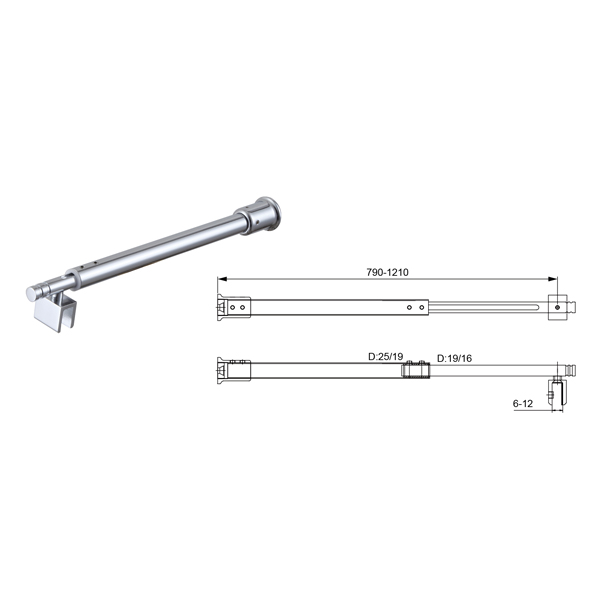 Wall To Glass Shower Screen Bracing Bar Adjustable