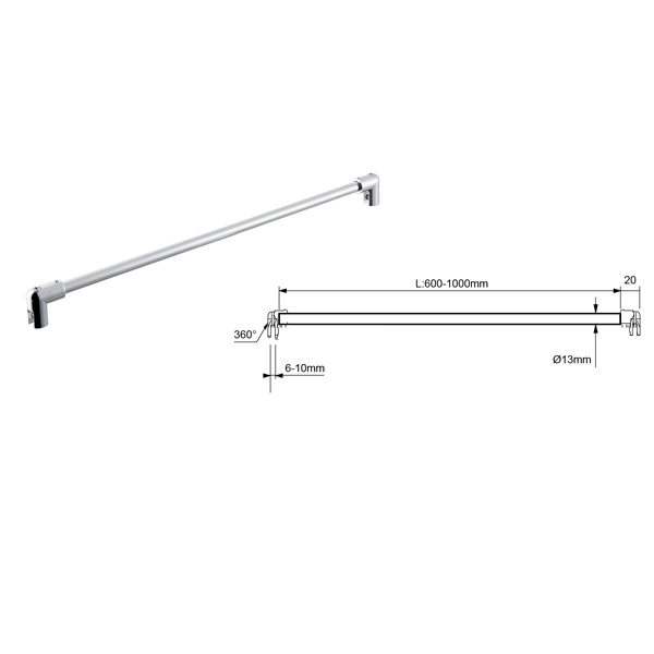 Support Bar For Glass Shower Screen