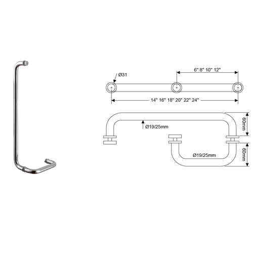 Bathroom Glass Door Handle